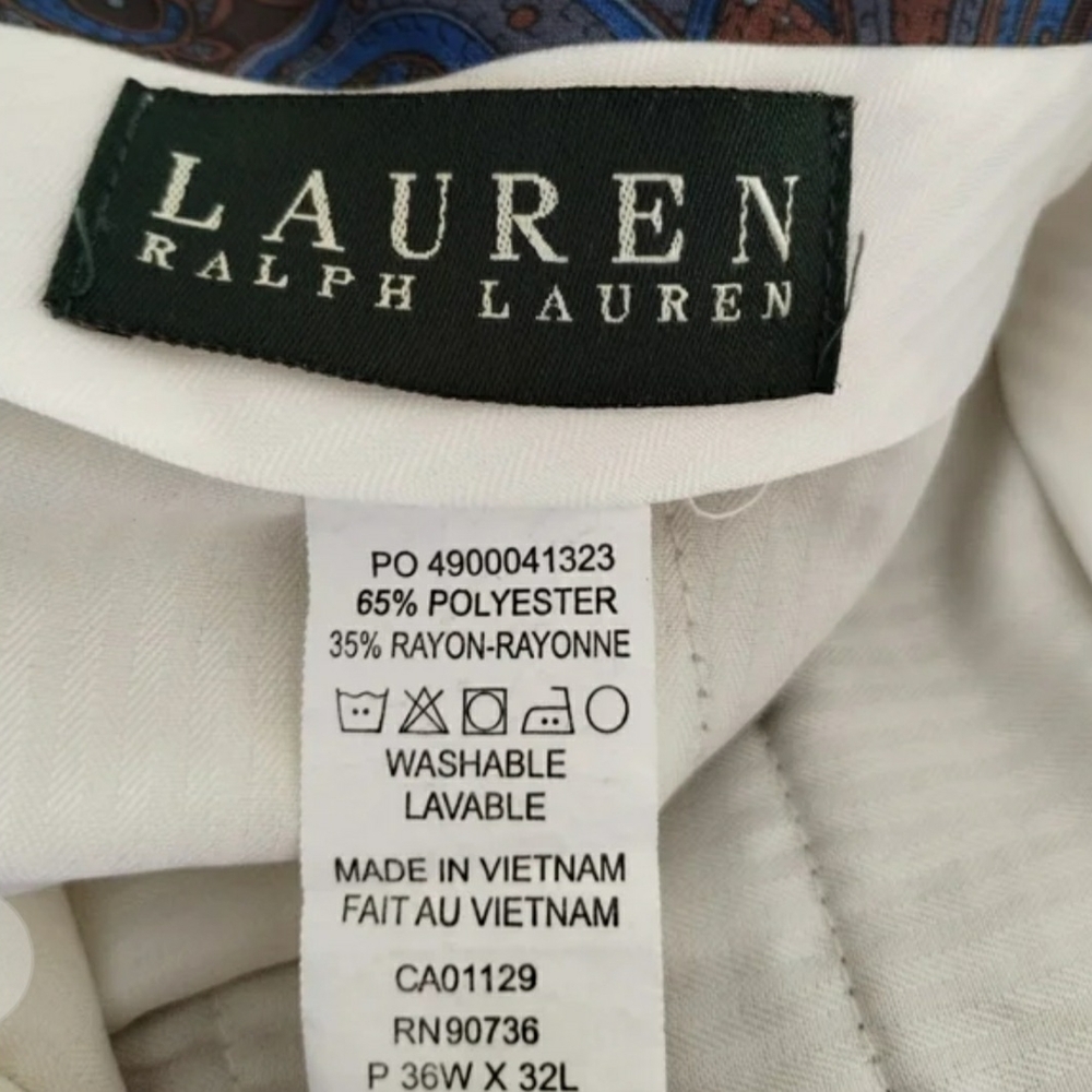 Ralph Lauren Tan Chinos Flat Front Classic - Picture 3 of 7